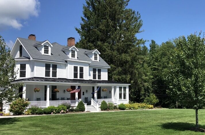 Exterior Summer Shot of Lawn and Front of The Inn at Manchester